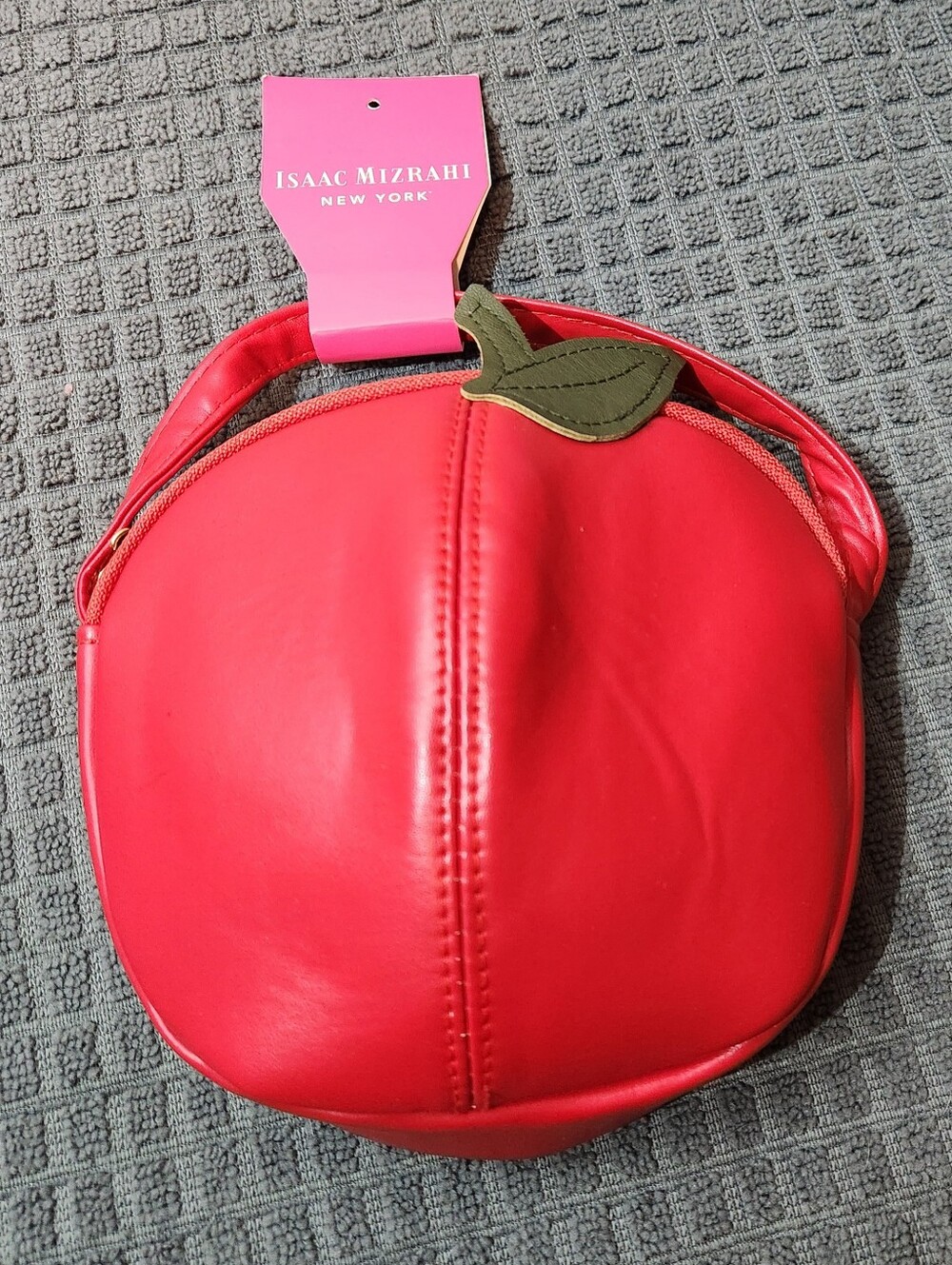 NWT Isaac Mizrahi New York Red Apple-Shaped Mini Purse Rare Limited Edition